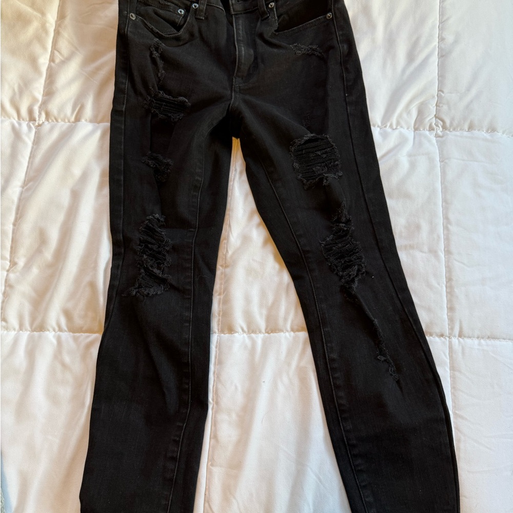 Aeropostale Black Ripped Skinny Jeans